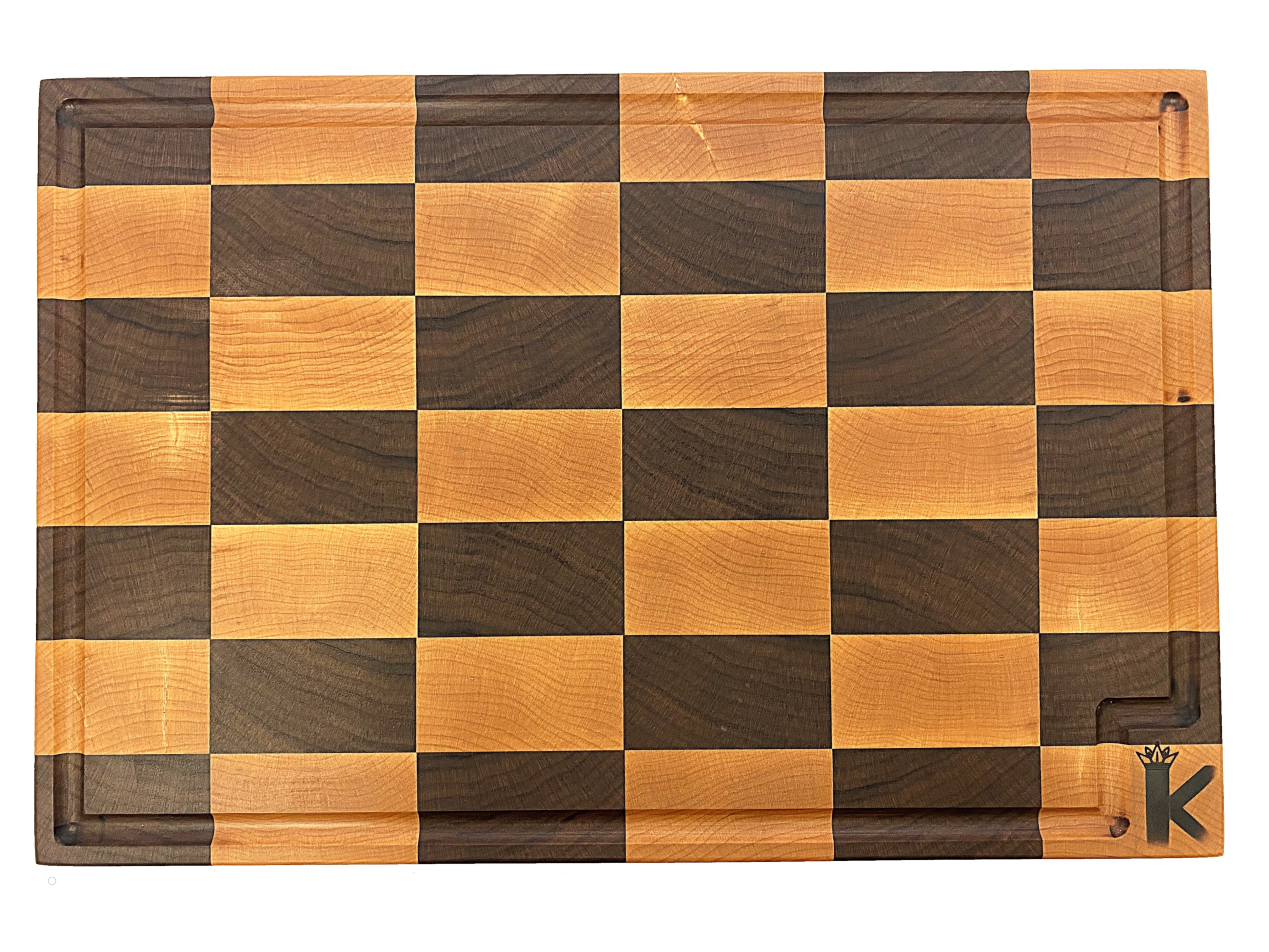 Checkered Walnut Maple End Grain Butcher Block Cutting board