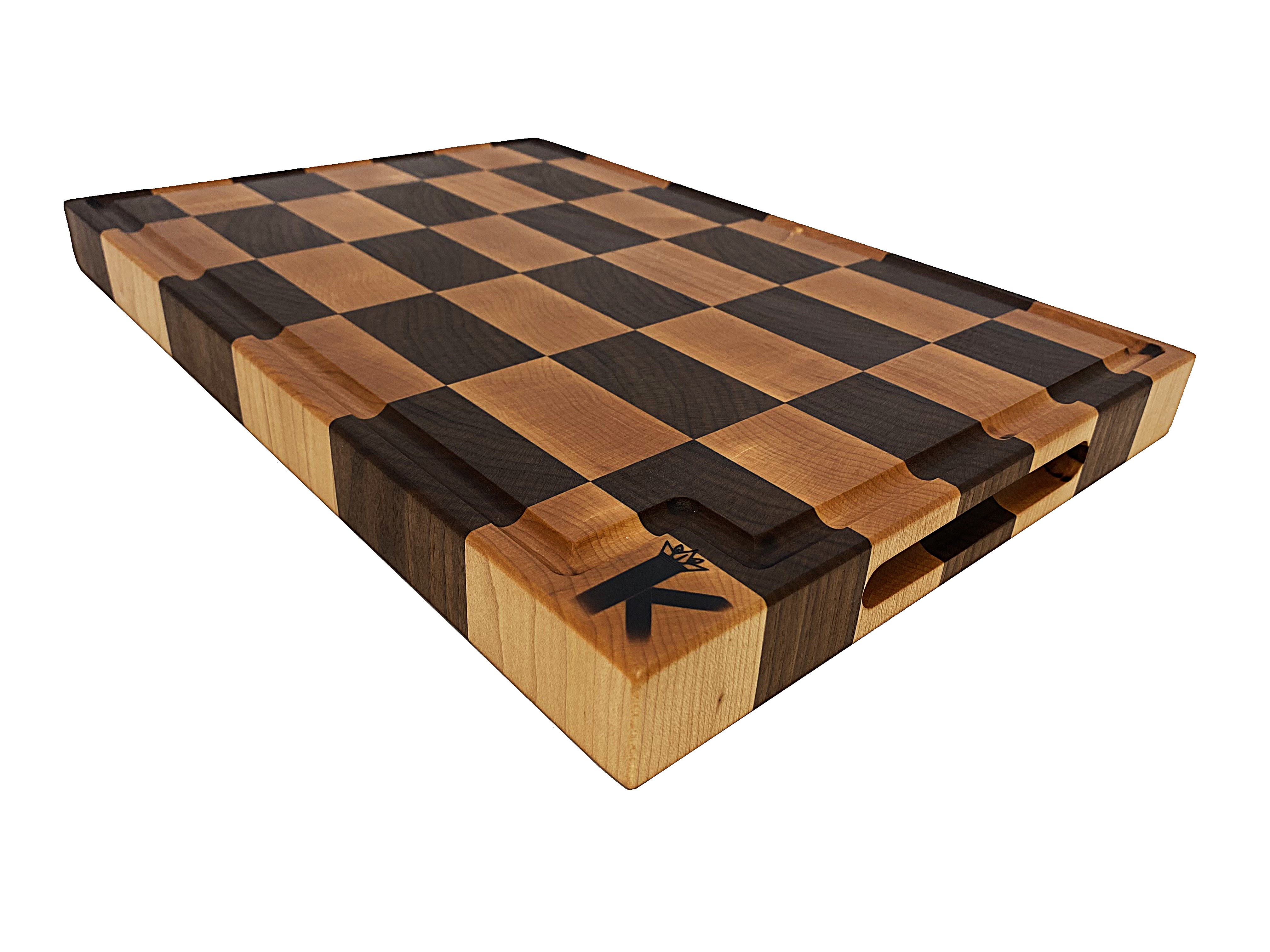 Checkered Walnut Maple End Grain Butcher Block Cutting board