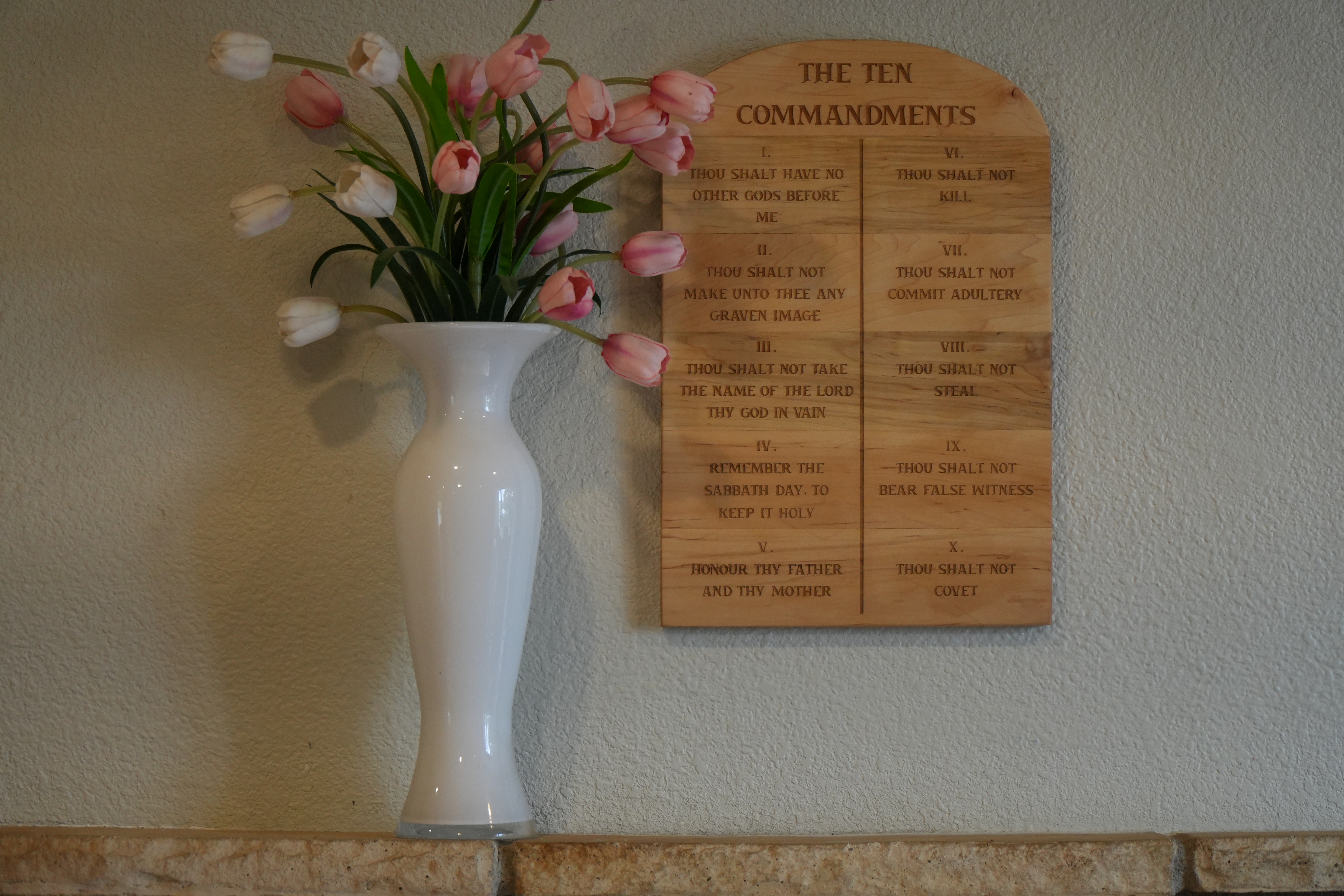 10 Commandments Plaque, Maple hardwood