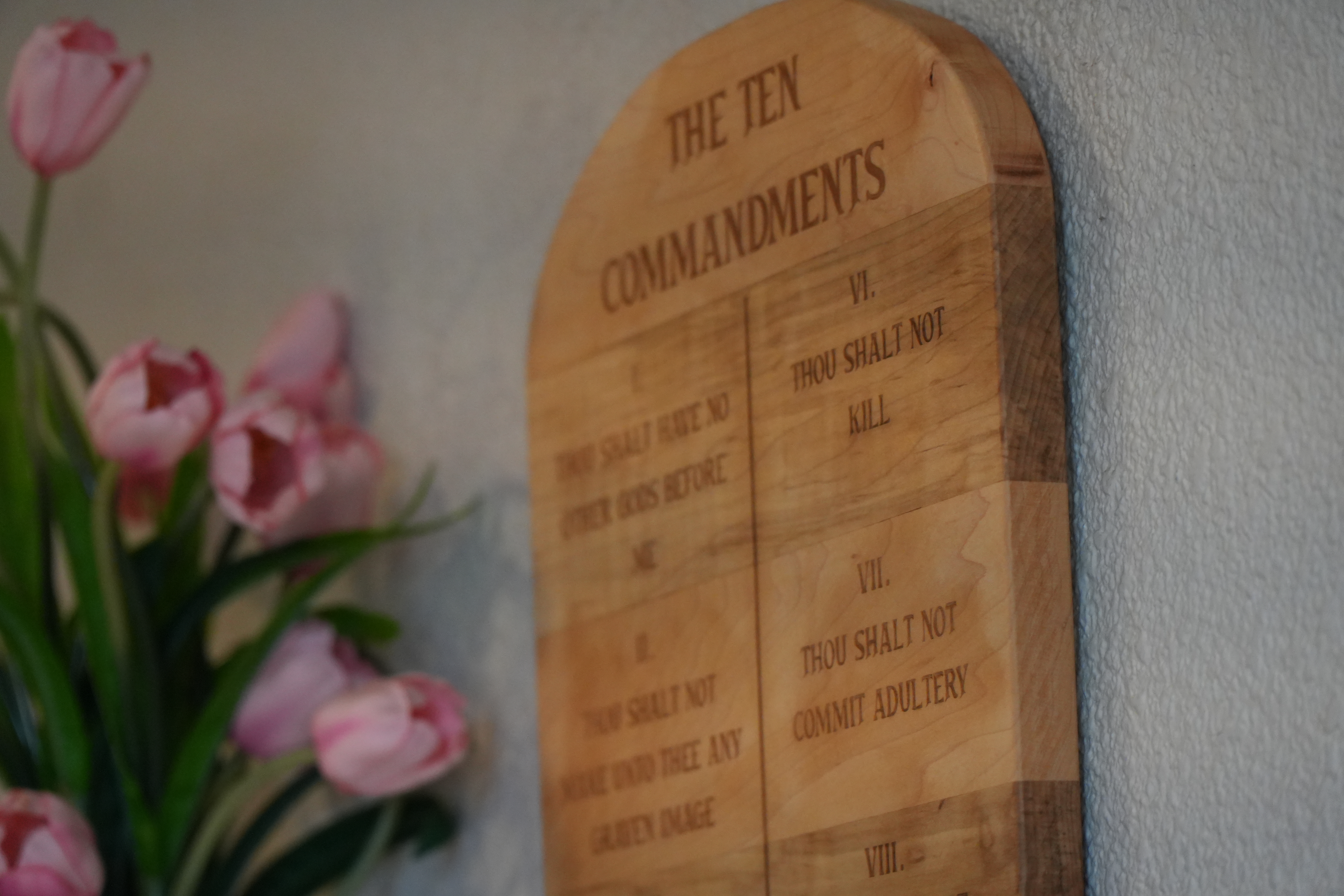 10 Commandments Plaque, Maple hardwood