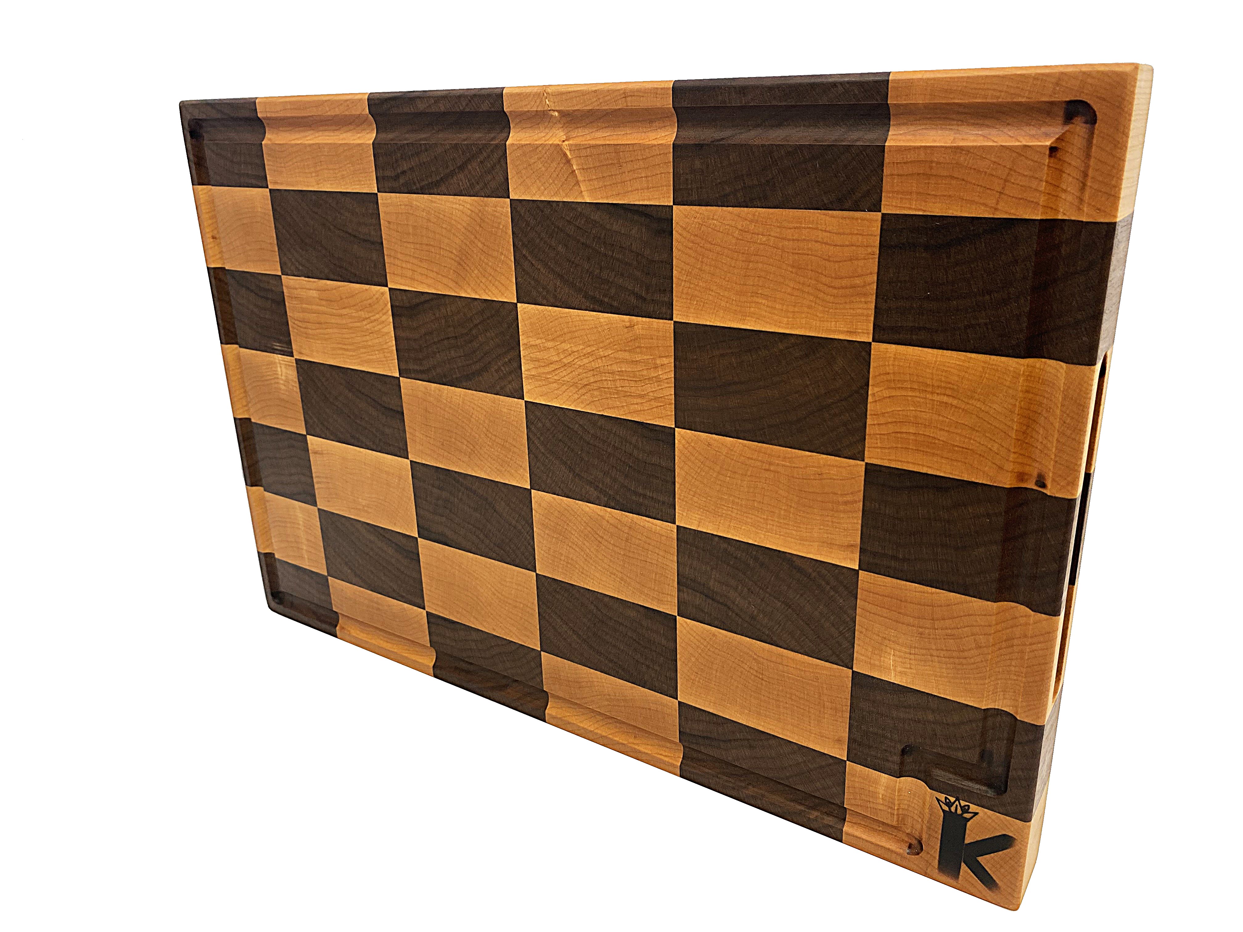 Checkered Walnut Maple End Grain Butcher Block Cutting board